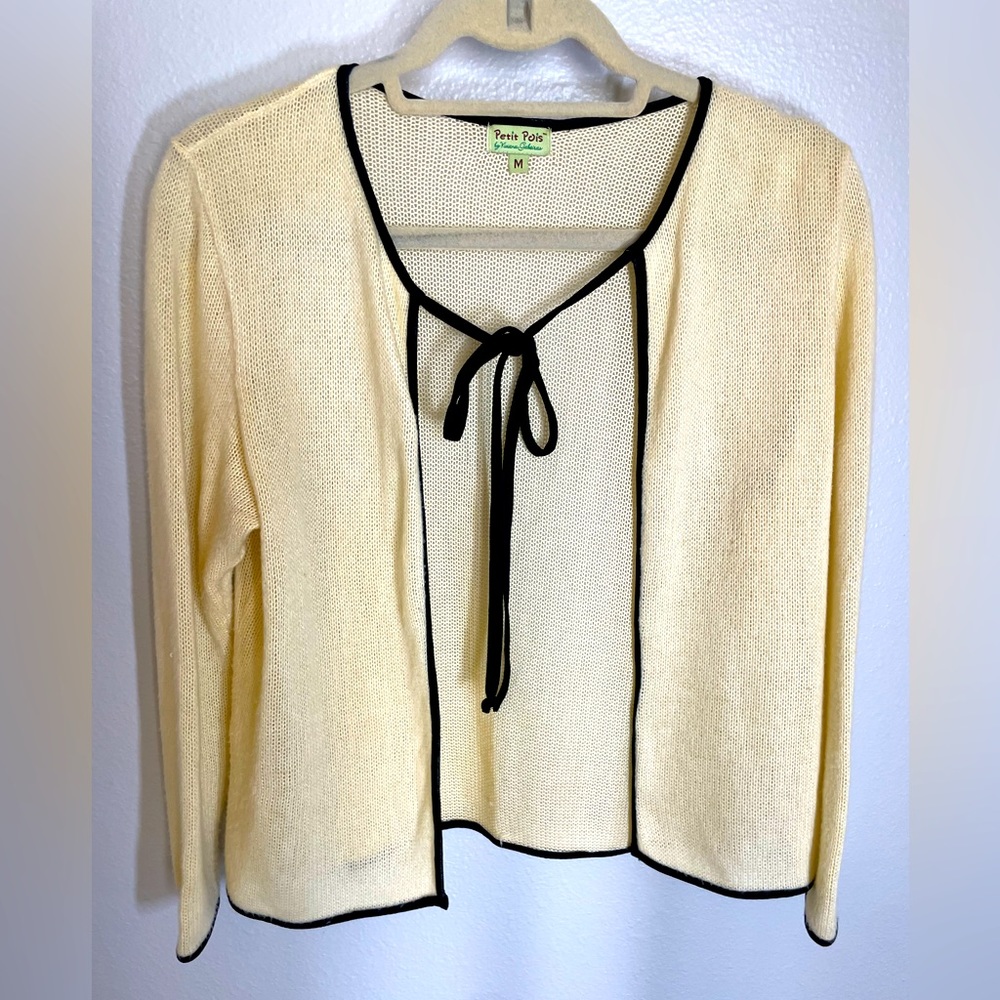 Super soft cardigan with Yellow with black trim